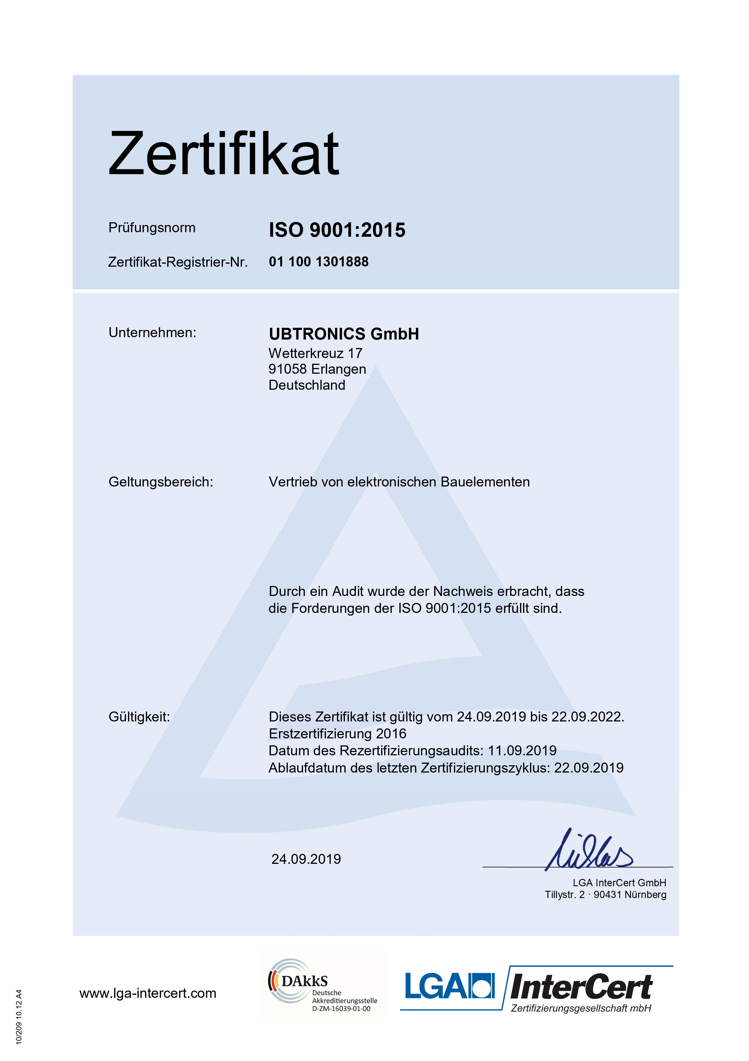 das_zertifikat_der_ubtronics_gmbh